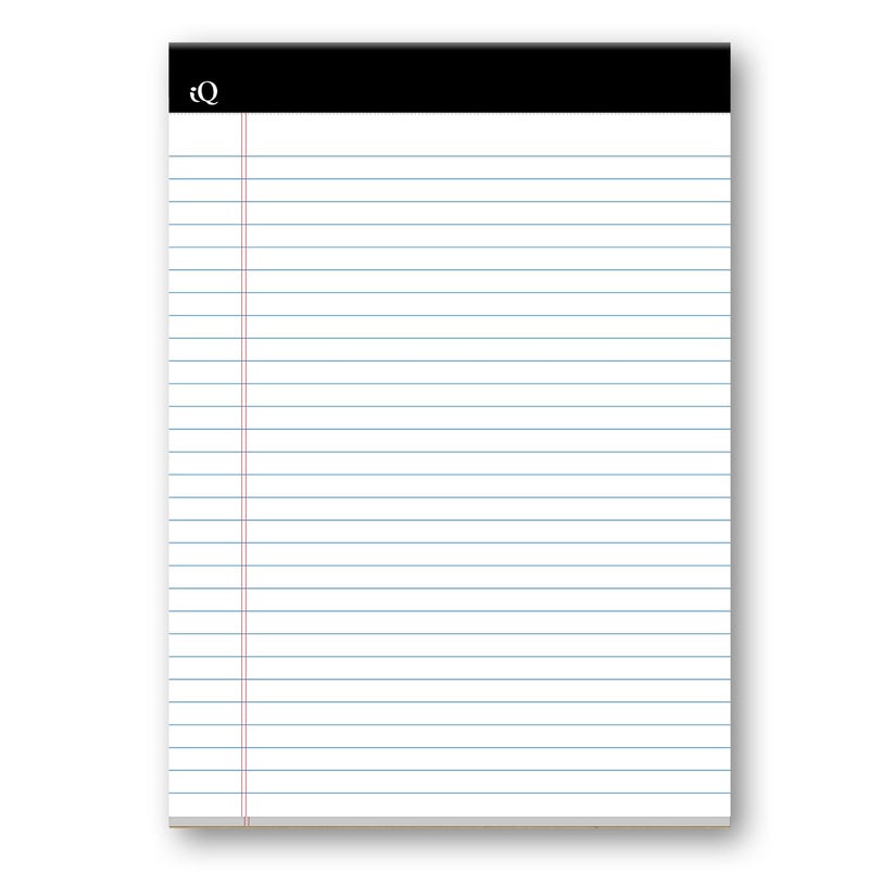 iScholar iQ Legal Pads, White, Wide Ruled, 8.5"" x 11.75"", 50 Sheets Per Pad, Pack of 3 Pads (68113) - Image 4